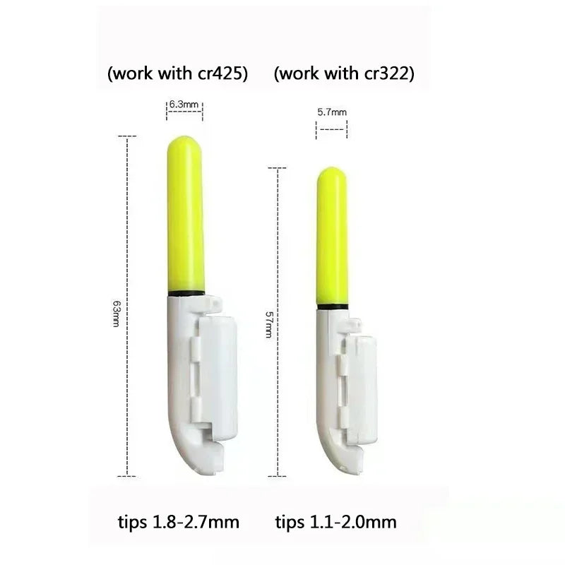 Lot de 10 bâtons lumineux électroniques à clipser pour canne à pêche