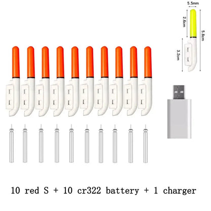 Lot de 10 bâtons lumineux électroniques à clipser pour canne à pêche