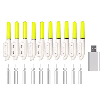 Lot de 10 bâtons lumineux électroniques à clipser pour canne à pêche