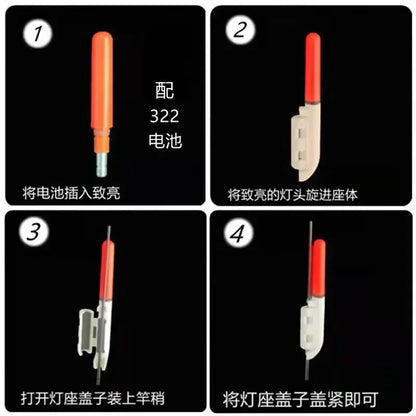 Lot de 10 bâtons lumineux électroniques à clipser pour canne à pêche